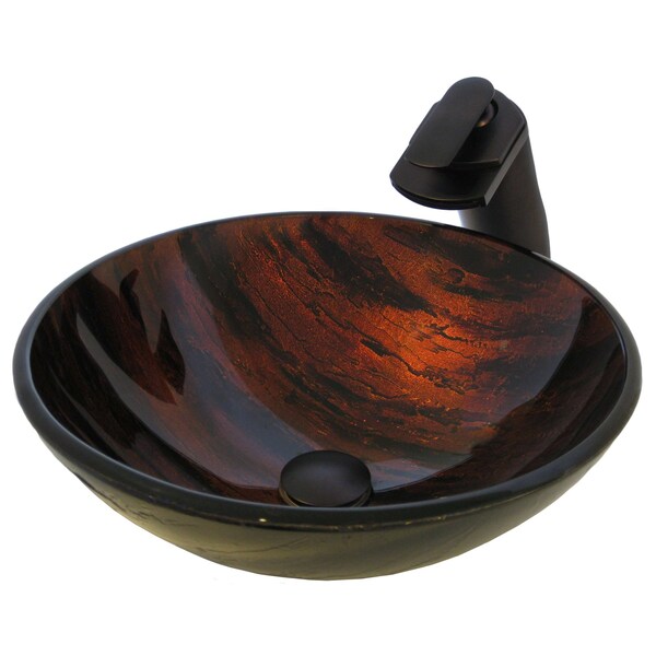 Novatto MIMETICA Glass Vessel Bathroom Sink Set, Oil Rubbed Bronze NSFC-025057ORB - main